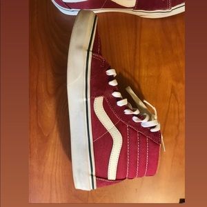 Dark Red High Top Vans